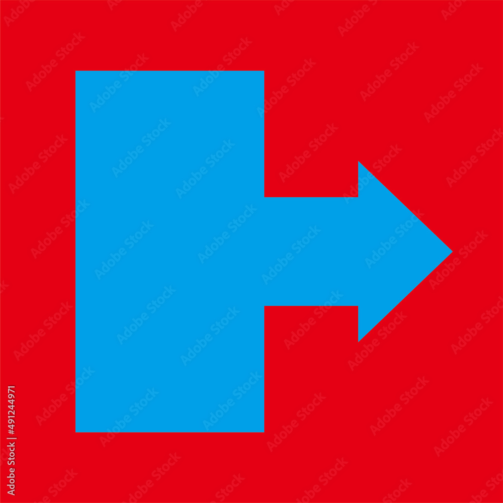 red and blue arrows