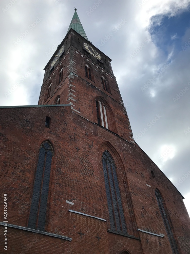 Fototapeta premium beautiful castle and churches amid small towns in germany