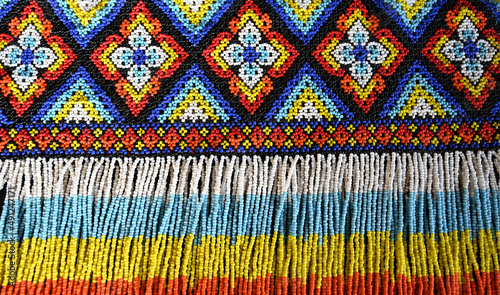 colorful beads and stones on the white background