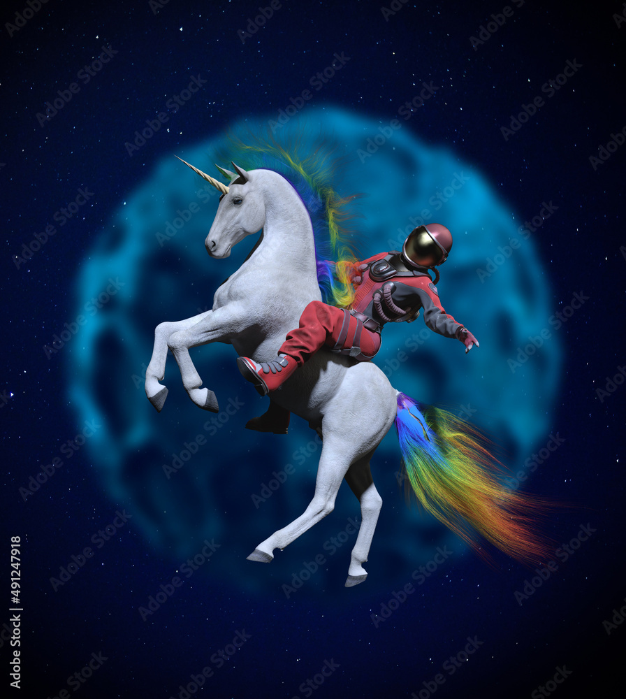astronaut unicorn rainbow
