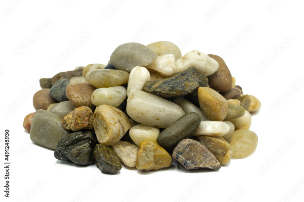 Natural stone pile isolated on white background Natural stone pile isolated on white background