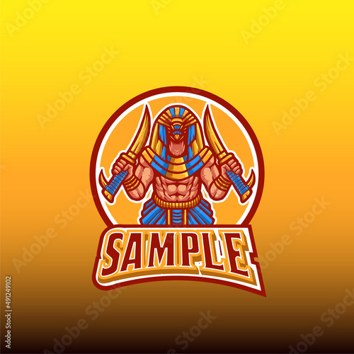 egypt god horus mascot logo vector