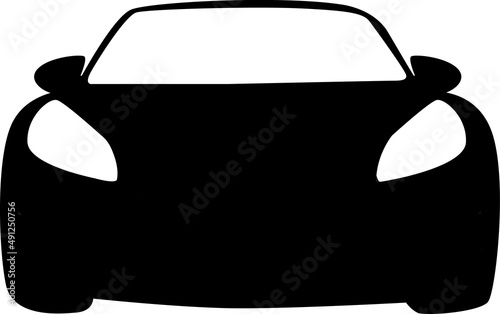 Car icon. Auto vehicle isolated. Transport icons. Automobile silhouette front view. Sedan car, vehicle or automobile symbol on white background