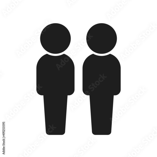 立っている２人の人のアイコン・ピクトグラム - チーム・コンビ・カップルのイメージ素材 
