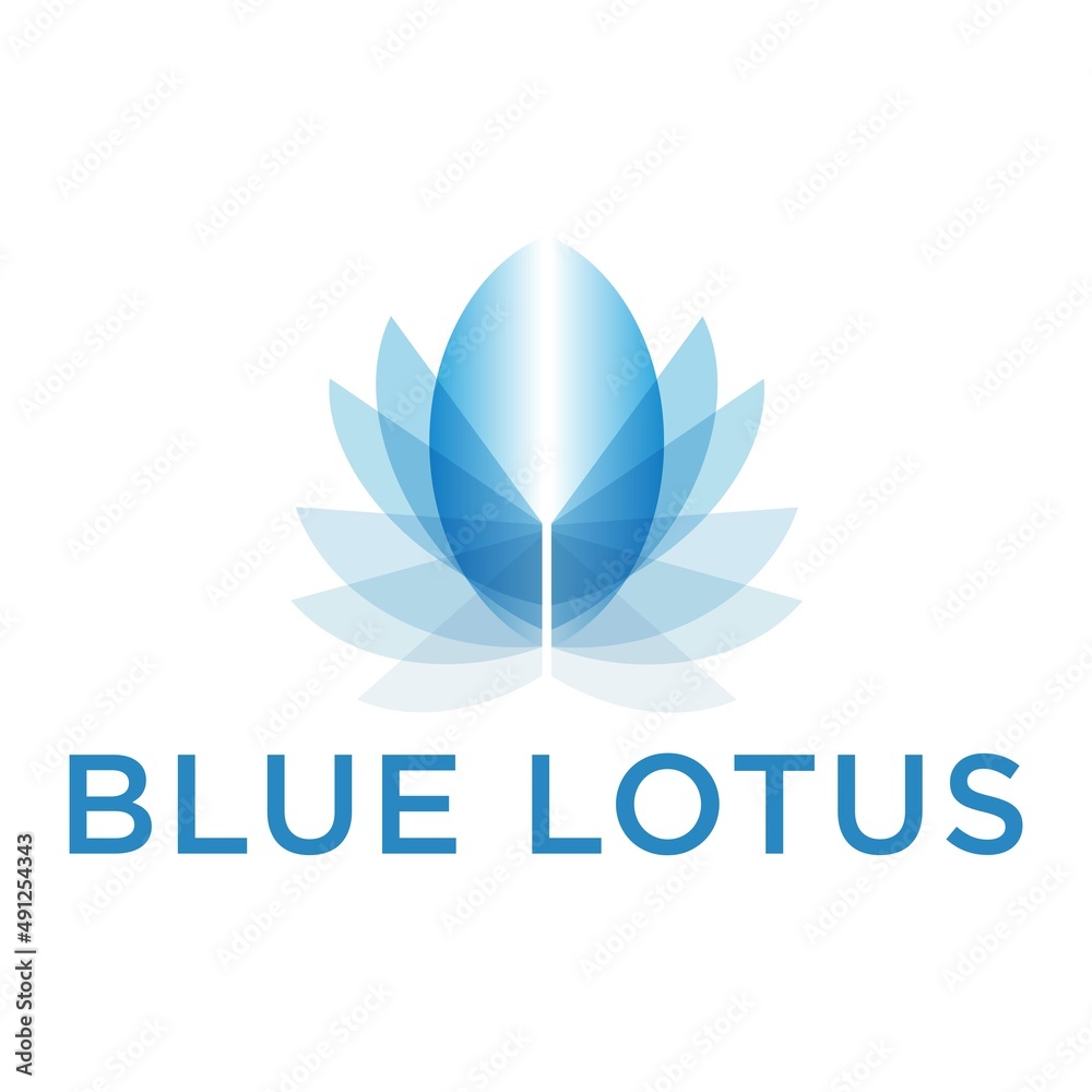 Modern simple lotus logo with transparency colors. Modern simple lotus logo with transparency colors.