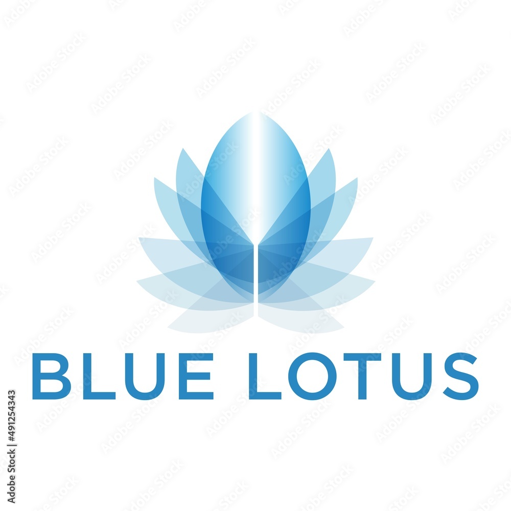 Modern simple lotus logo with transparency colors.