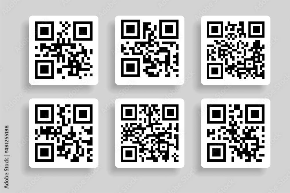 Collection of qr code stickers. Collection of qr code stickers.