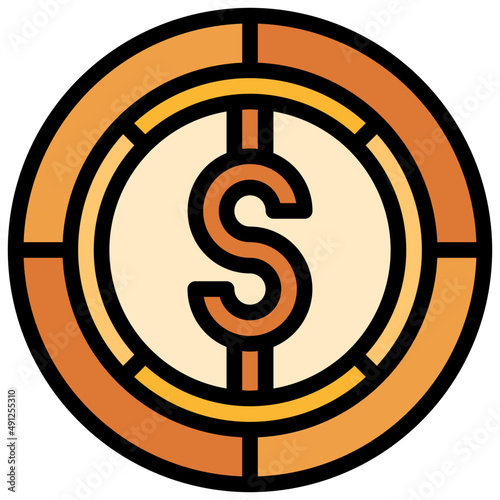 COIN filled outline icon