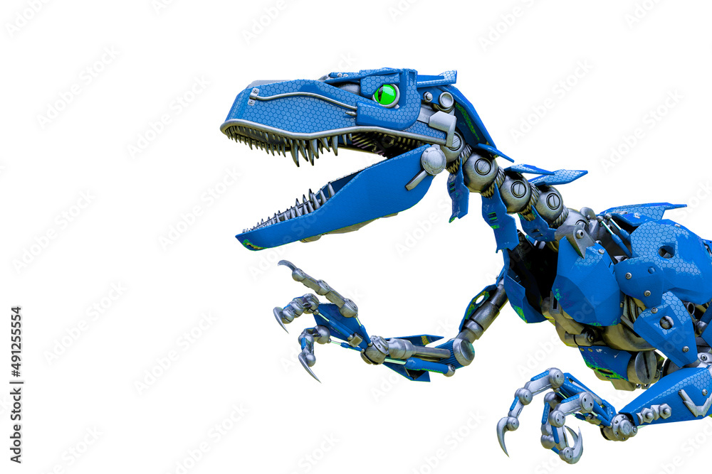 velociraptor robot doing a fast run close up velociraptor robot doing a fast run close up