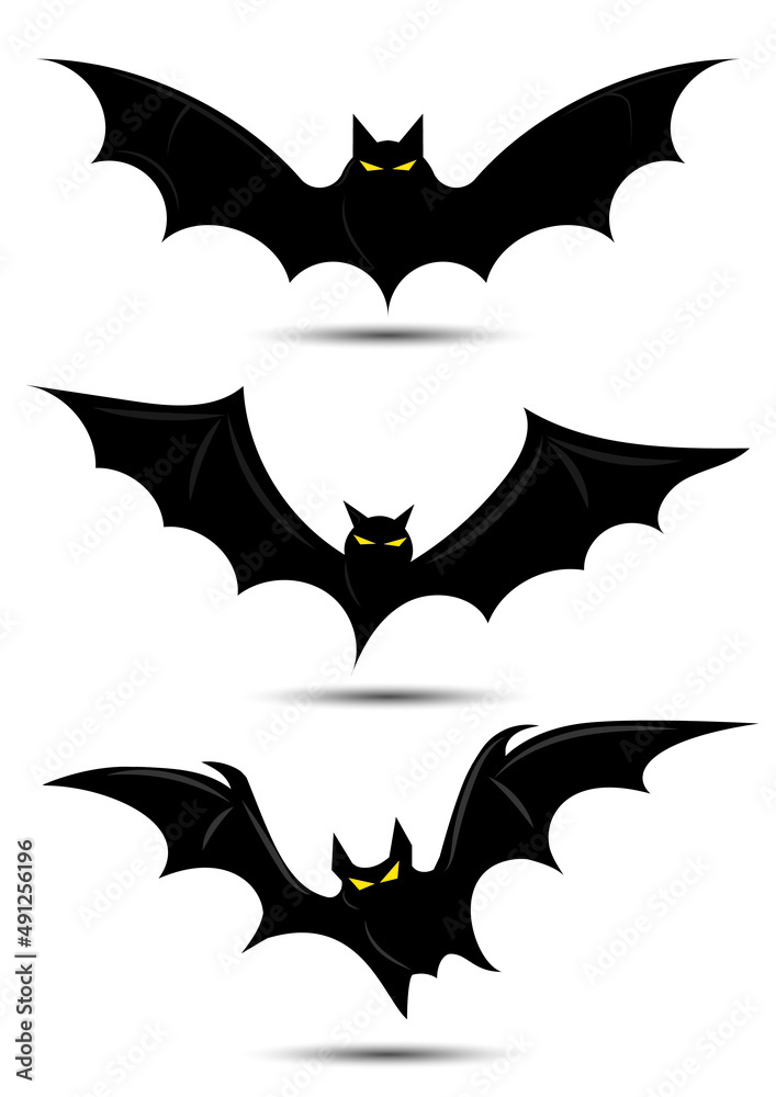 Pictures of bats in various flying positions symbolic of Dracula and Halloween. Pictures of bats in various flying positions symbolic of Dracula and Halloween.