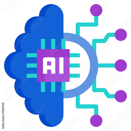 BRAIN MACHINE flat icon