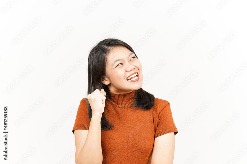 Thinking Gesture Of Beautiful Asian Woman Isolated On White Background Thinking Gesture Of Beautiful Asian Woman Isolated On White Background