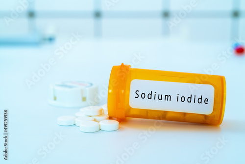 tablets containing iodine Sodium iodide and  Potassium iodide for use in case of radioactive contamination photo