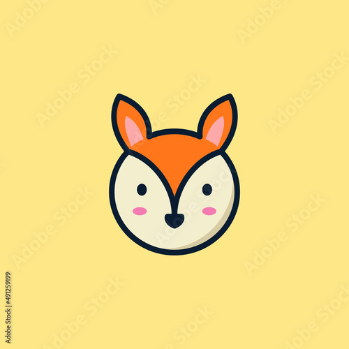 Cute Wild animal illustration design, fox vector icon 
