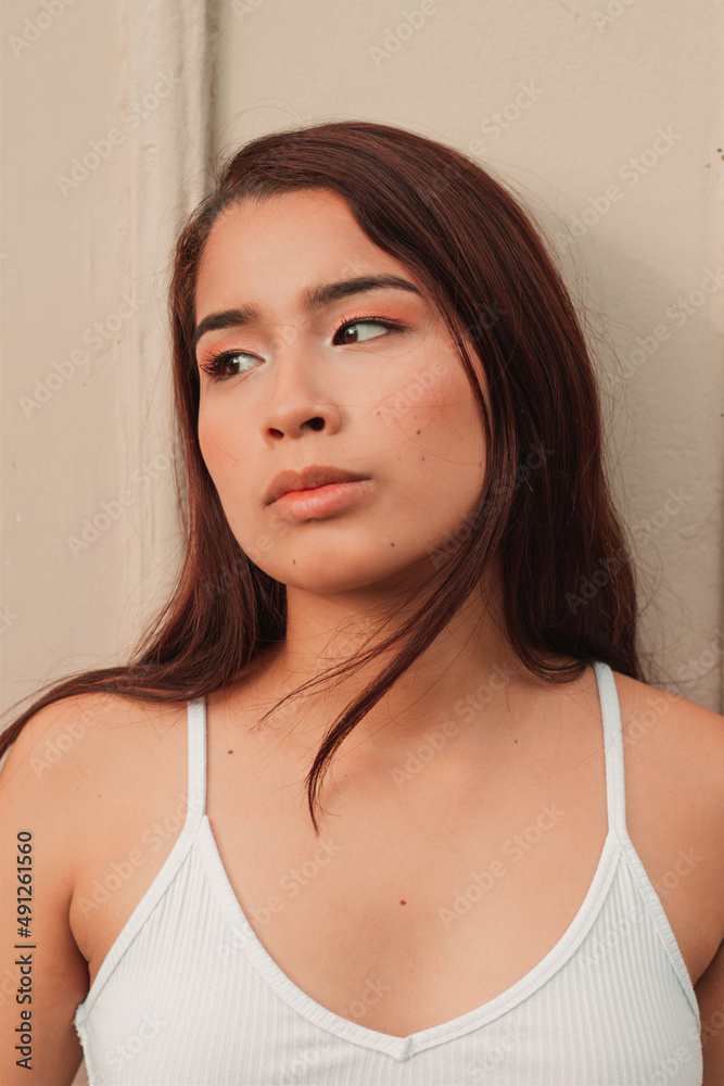 portrait of a young beauty woman with oriental features portrait of a young beauty woman with oriental features