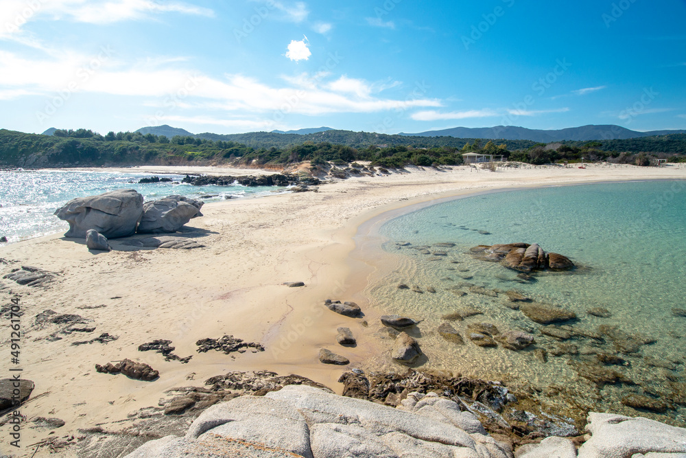 crystal clear water and white sand at Scoglio di Peppino beach