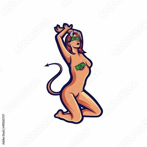 Stripper Devil Money Vector Design