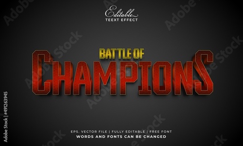 Battle of Champions vector Text Effect