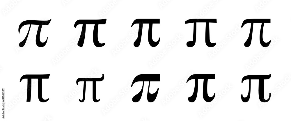 Pi symbol icon set. Set of pi symbols vector - obrazy, fototapety, plakaty 