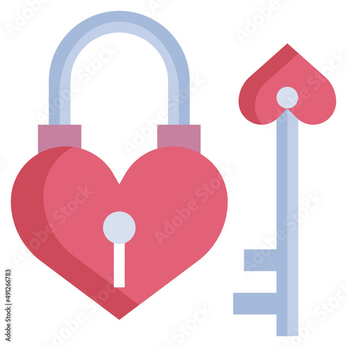 KEY LOCK flat icon