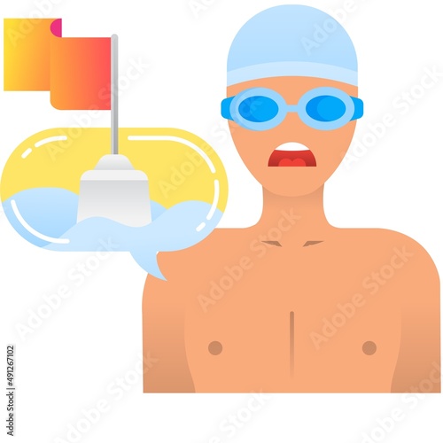 Swimmer logo freestyle swim sport icon vector