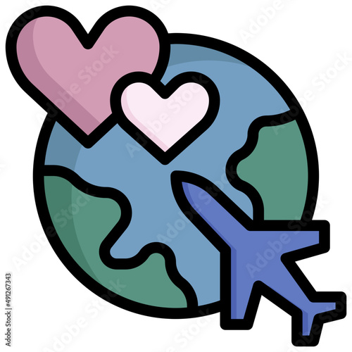HONEYMOON filled outline icon