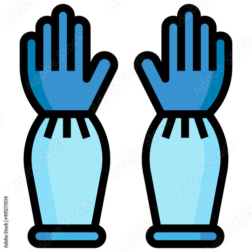 GLOVES filled outline icon