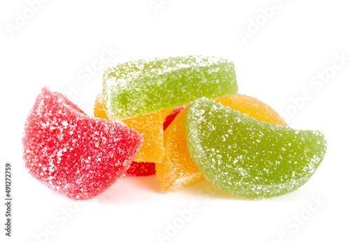 jelly candies isolated on white backrgound photo