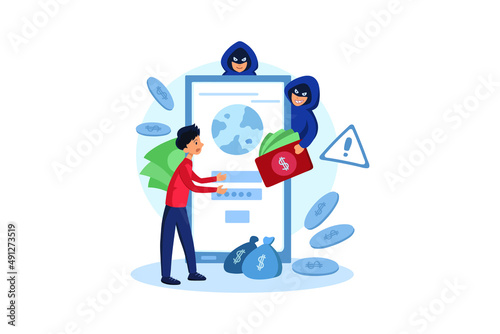 Internet Cyber Scammer illustration concept