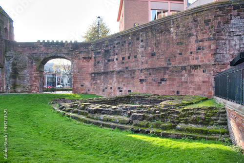 View of the foudations of the Roman fortress in Chester, UK. photo