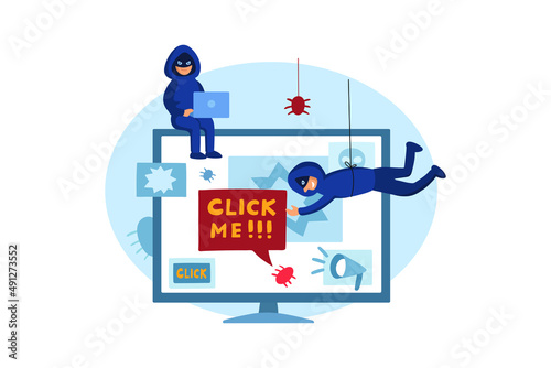 Computer Adware Attack illustration concept