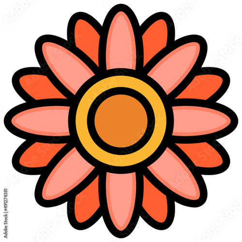 FLOWER1 filled outline icon