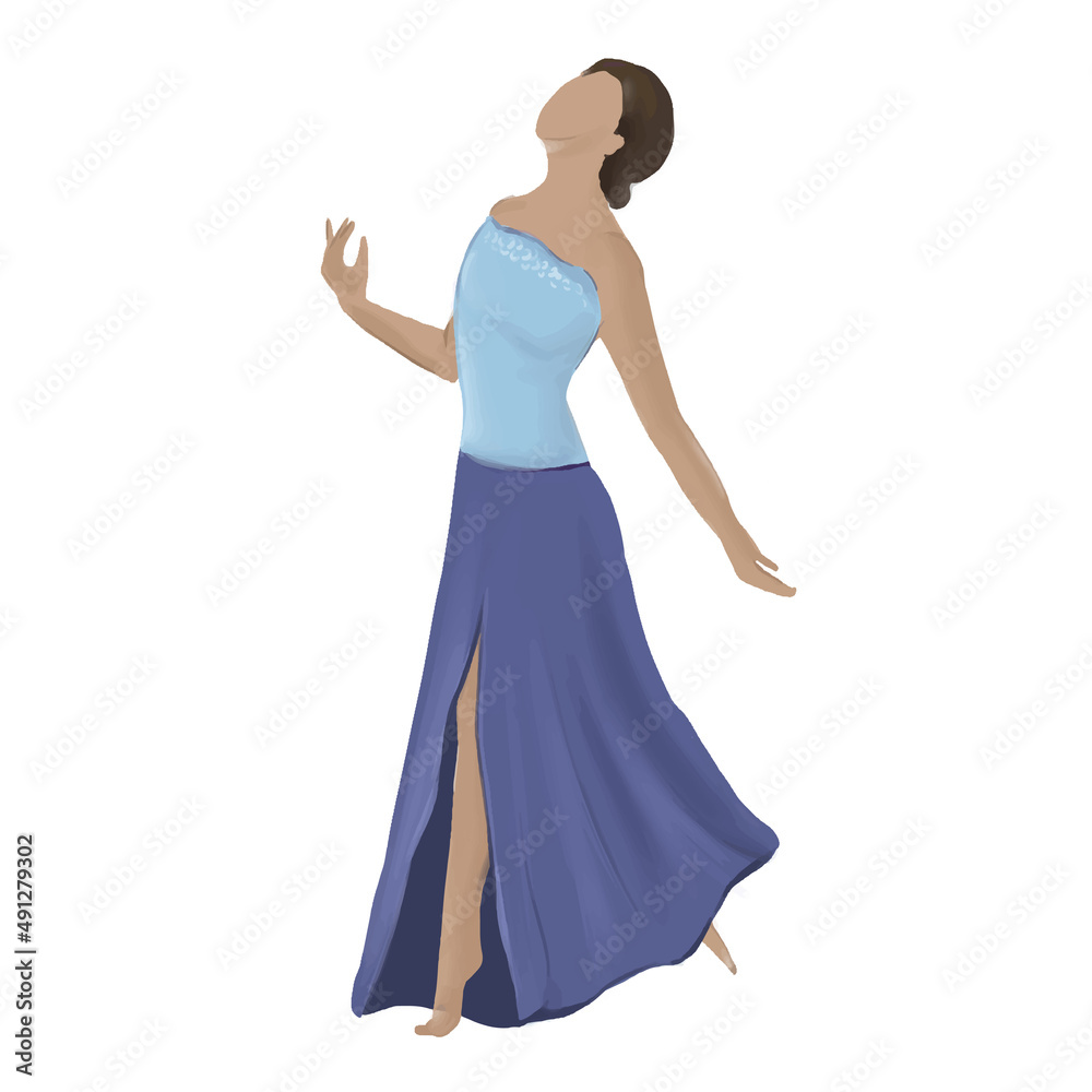 Fototapeta premium Plsun dancing modern ballroom dancing in the ballroom class, vector illustration