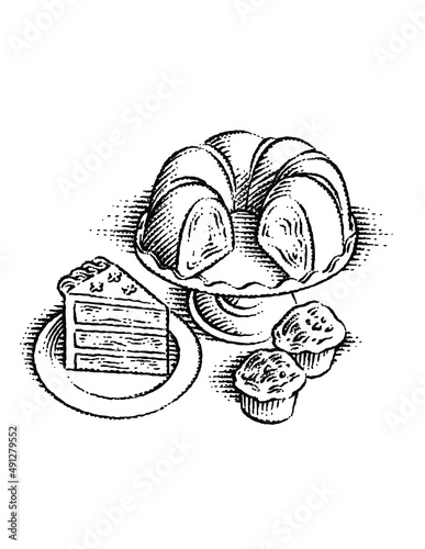 illustration of cakes