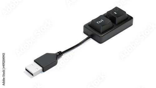 3D Ctrl + Z Shortcut Keyboard, Undo Concept. photo