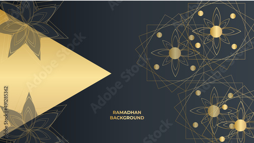 Flat Mandala Arabic black Islamic design background