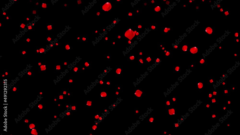 red rose petals falling on dark background animation,romantic love and celebration element red rose petals falling on dark background animation,romantic love and celebration element