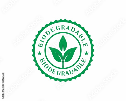Biodegradable label sticker badge Vector