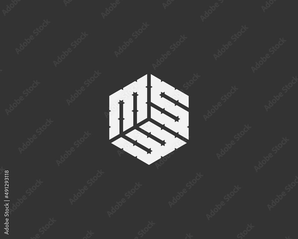 hexagonal geometric letter M S W.W S M.M W S vector logo design illustration hexagonal geometric letter M S W.W S M.M W S vector logo design illustration
