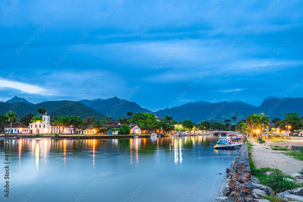 Blue hour at the old center at Paraty RJ, Brazil.