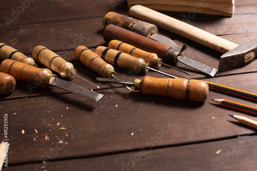 DIY concept. Woodworking and crafts tools.