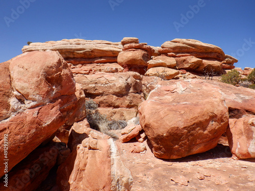 Jumbled sandstone boulders and rock formations in the Bears Ears wilderness area of Southern Utah.  