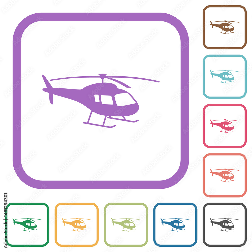 Helicopter silhouette simple icons Helicopter silhouette simple icons
