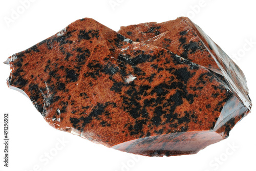 mahogany obsidian from Brazil isolated on white background