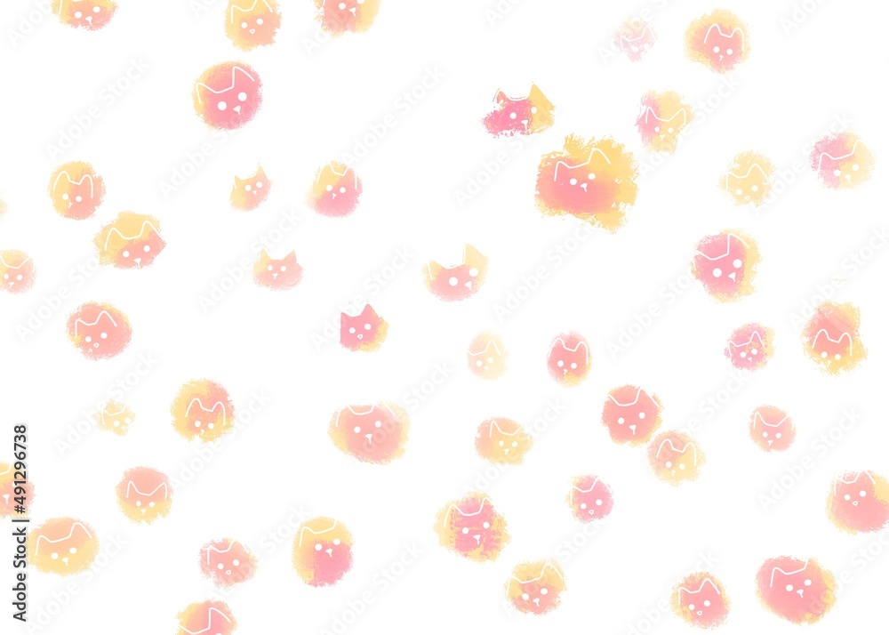 seamless pattern of cat kitten illustration 