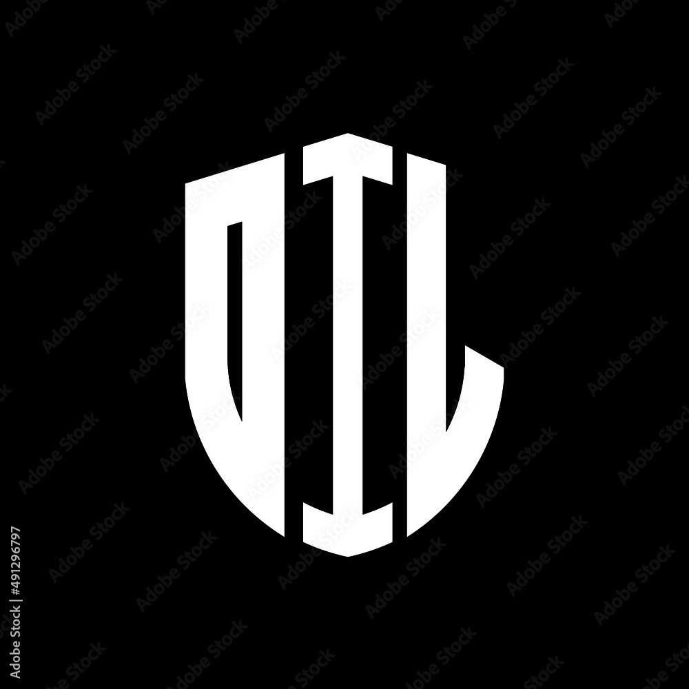 DIL letter logo design. DIL modern letter logo with black background