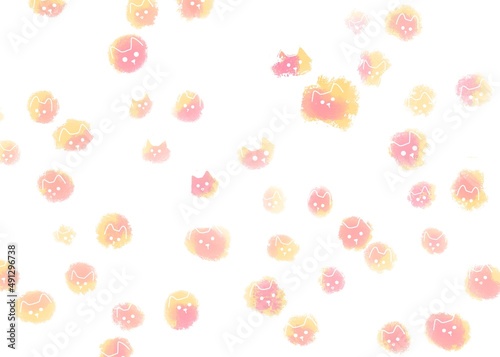 seamless pattern of cat kitten illustration 
