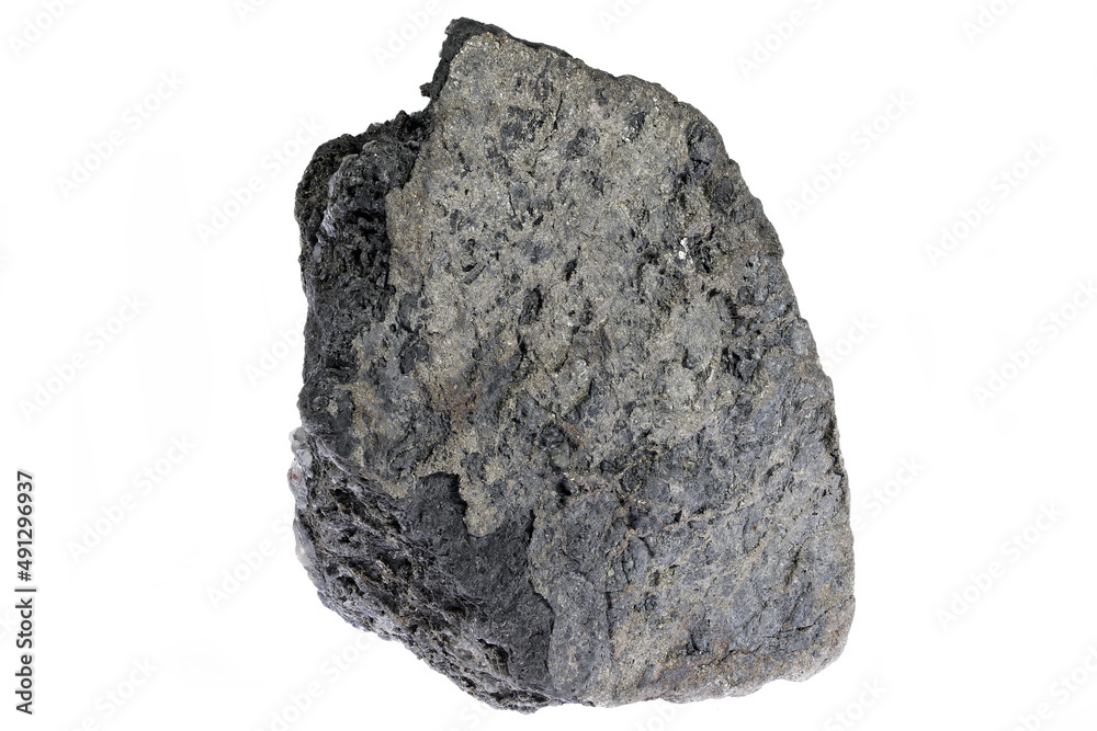 native bismuth from Schlema, Germany isolated on white background