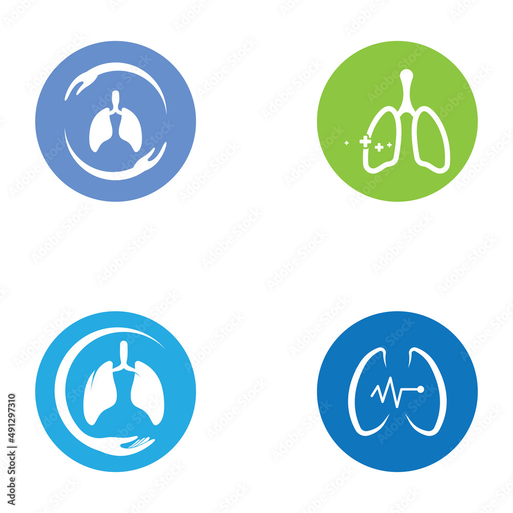 Lungs health and lungs care logo vector design, lungs logo illustration template. Lungs health and lungs care logo vector design, lungs logo illustration template.