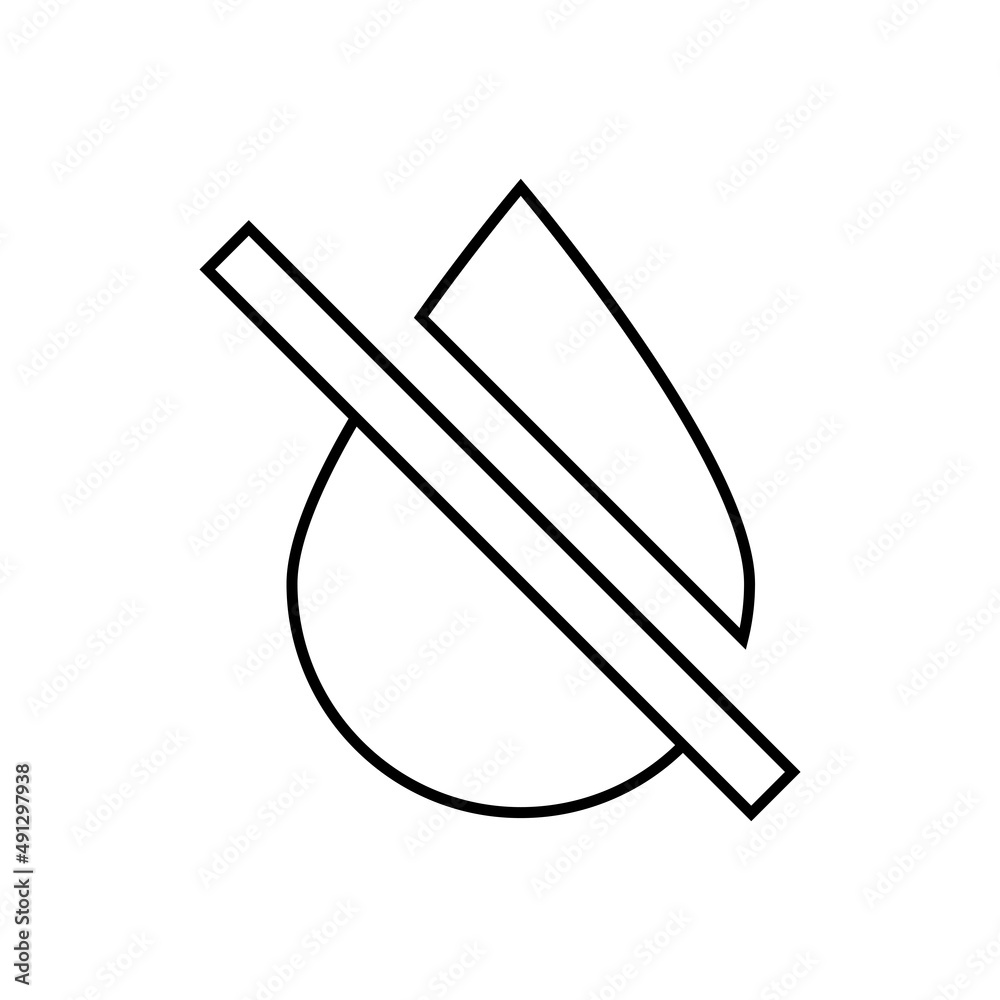 No water icon in line style No water icon in line style